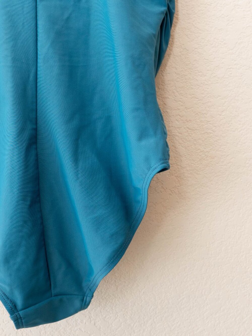 Emerald Bay Womens 12 Teal One Piece Swimsuit Ruched Tummy Control Adjustable - Picture 11 of 12